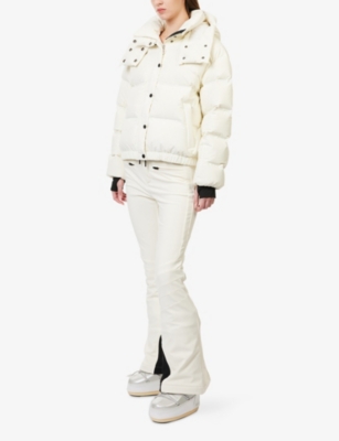 Perfect Moment Womens Aurora High-rise Flared Softshell Ski Trousers Snow White Xs In White