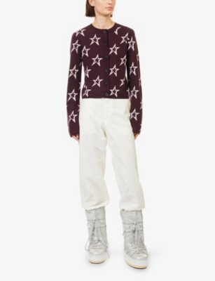 PERFECT MOMENT: Chalet Round-Neck Wool Cardigan