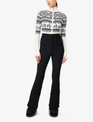 Perfect Moment Womens White/blue Holiday Merino-wool Ski Bodysuit In Multi