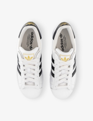 Adidas Originals Womens White Black Patent Superstar Ii Patent-leather Low-top Trainers In White