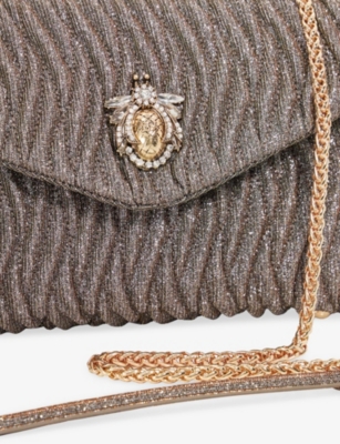 Dune Womens Bronze Fabric Darling Woven Shoulder Bag