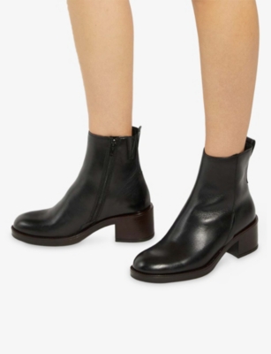 DUNE: Peline Leather Heeled Ankle Boots