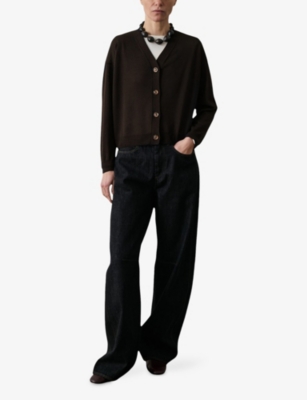 Soeur Womens Chocolat Idem V-neck Wool Cardigan In Brown