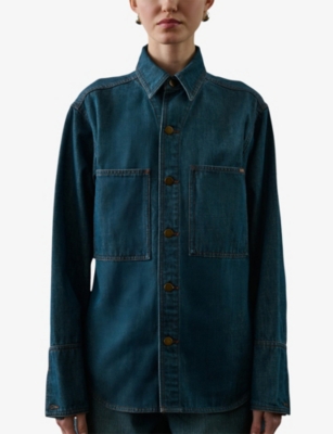 SOEUR: Garance Chest-Pocket Denim Shirt
