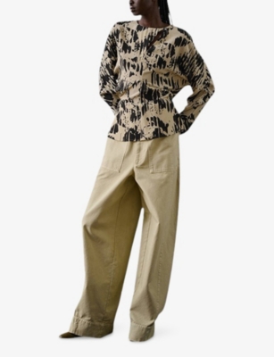 SOEUR: Feryel Abstract-Pattern Silk Blouse