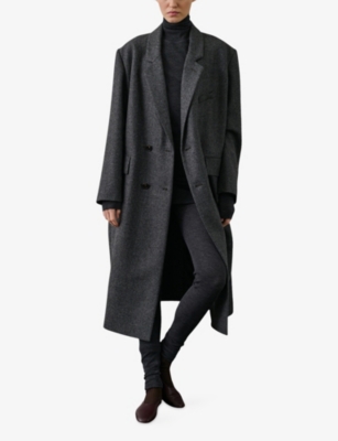 Soeur Womens Gris Coligny Double-breasted Wool Coat In Gray