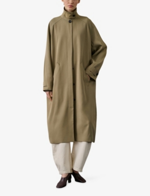 Soeur Womens Sauge Fritz Relaxed-fit Twill Trench Coat In Green