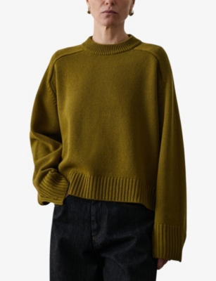 Soeur Womens Bronze Will Oversized-fit Merino-wool Jumper In Green