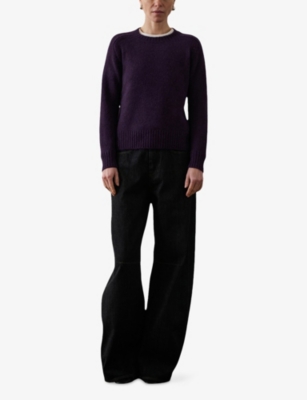 Soeur Womens Violet Envie Round-neck Stretch-knit Jumper In Purple