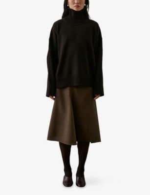 Soeur Womens Chocolat William High-neck Merino-wool Jumper In Brown