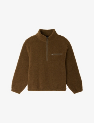 Soeur Womens Kaki/bronze Finlande Half-zip Fleece Sweatshirt In Brown