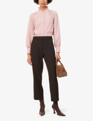 Me And Em And Em Womens Smoke Pink Super Soft Micro-cord Cotton-blend Blouse In Pink