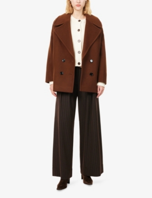 ME AND EM: Soft Double-Breasted Wool-Blend Military Coat