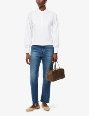 ME AND EM: Classic-Collar Scalloped Cotton Shirt