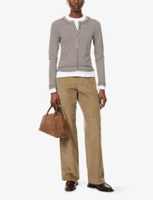 ME AND EM: Double-Layer Striped Woven Top