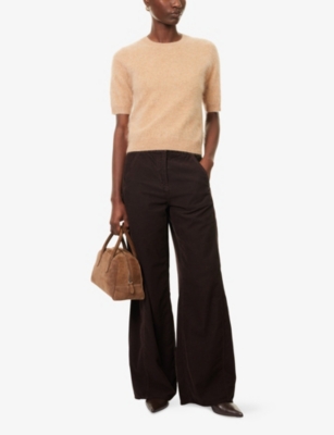 Me And Em And Em Womens Amaretti Brown Regular-fit Brushed Cashmere Top In Multi