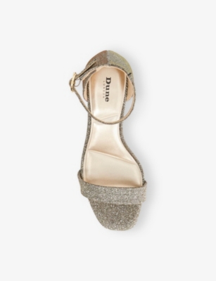 Dune Womens Melins Woven Heeled Sandals Bronze Synthetic Eur 38/5 Uk In Gray