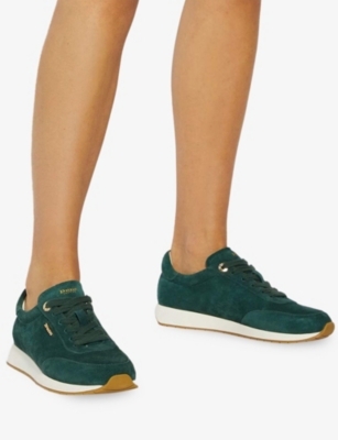 Dune Womens Green Suede Ettah Suede Trainers Eur 38/5 Uk In Green