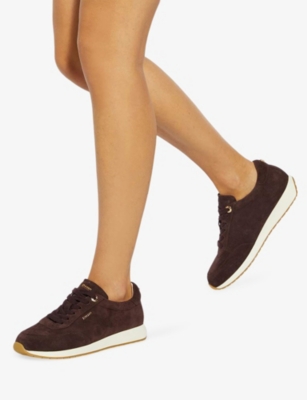 Dune Womens Purple Suede Ettah Suede Trainers Eur 39 / 6 Uk In Burgundy
