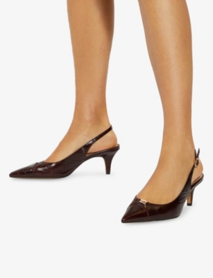 DUNE: Distinctive Heeled Leather Slingbacks