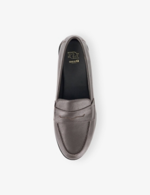 Dune Womens Brown Leather Ginelli Leather Penny Loafers Eur 39 / 6 Uk In Brown
