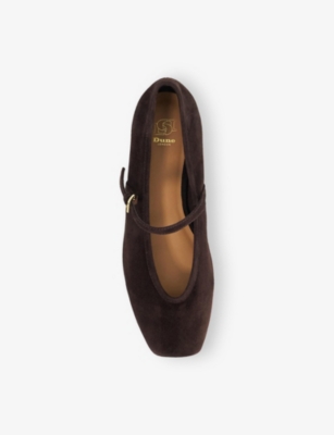 Dune Womens Brown Suede Heartthrob Suede Ballet Flats Eur 40 / 7 Uk In Brown