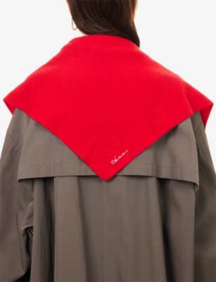 The Tartan Blanket Co. Womens Red Triangle Wool Scarf In Red