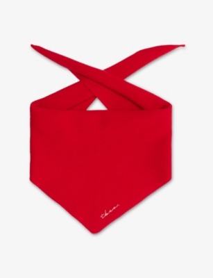 The Tartan Blanket Co. Womens Red Triangle Wool Scarf In Red
