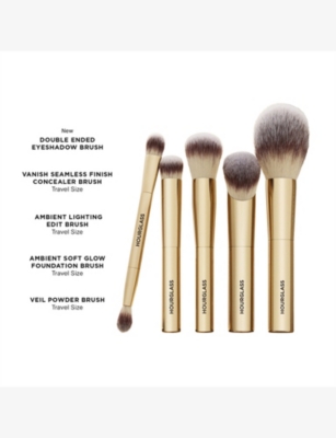Hourglass Face And Eye Travel Brush Set In Gold