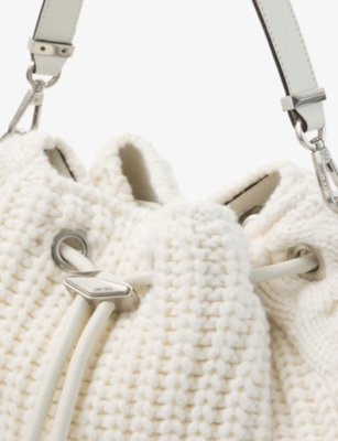 JIMMY CHOO: Cinch Knitted Top-Handle Bag