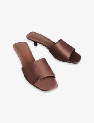 WHISTLES: Open-Toe Satin Heeled Mules