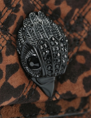 KURT GEIGER LONDON: Mini Kensington Leopard-Print Suede Shoulder Bag
