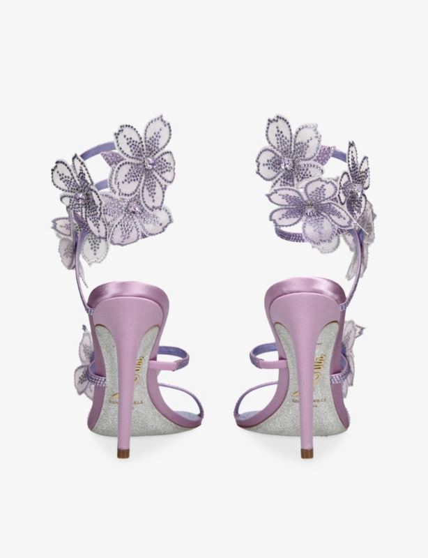 Floral Cleo 105 Satin Heeled Sandals