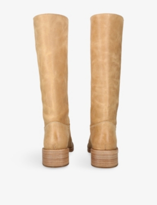 Steve Madden Womens Mid Brown Riggs Leather Knee-high Boots Eur 37 / 4 Uk In Brown