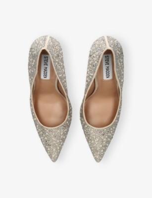 Steve Madden Womens White/comb Thrive Heeled Woven Courts Eur 37 / 4 Uk In White