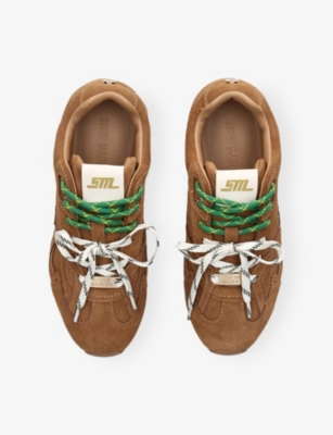 Steve Madden Womens Camel Asiel Suede Trainers Eur 39 / 6 Uk In Brown