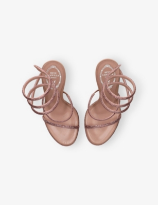 René Caovilla Womens Rene Caovilla Cleo 105 Leather Heeled Sandals In Pink