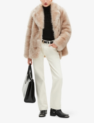 THE KOOPLES: Regular-Fit Long-Sleeve Faux-Fur Coat