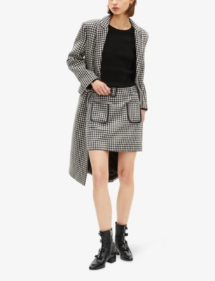 THE KOOPLES: Houndstooth Mid-Rise Wool-Blend Mini Skirt