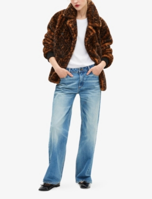 THE KOOPLES: Leopard-Print Double-Breasted Faux-Fur Jacket