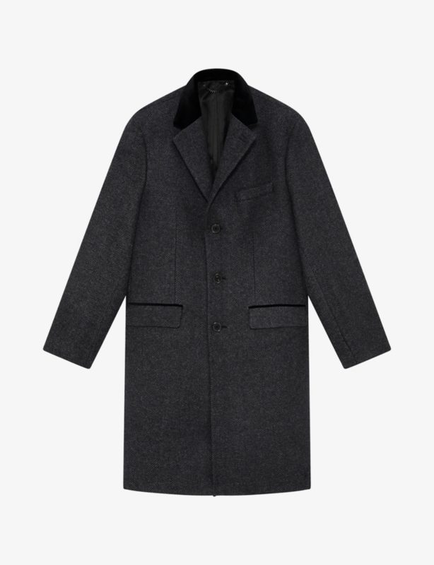 Notched-Collar Single-Breasted Wool Coat