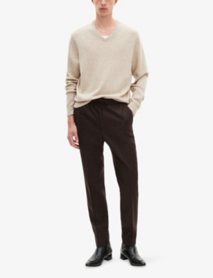 THE KOOPLES: Elasticated-Waist Straight-Leg Stretch Wool-Blend Trousers