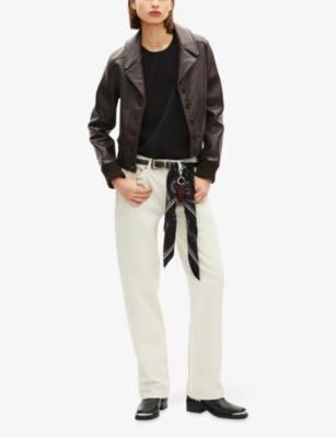 THE KOOPLES: Short Lapel-Collar Leather Jacket
