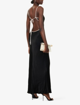 Bec & Bridge Womens Black Sol Tie Shoulder-straps Woven Maxi Dress In Black