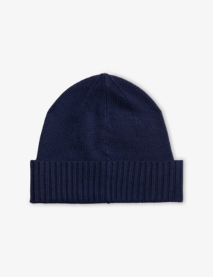 Polo Ralph Lauren Mens Hunter Navy Logo-embroidered Wool Hat In Brown