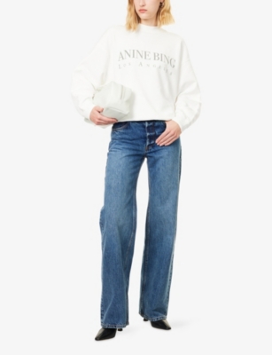 Anine Bing Womens Ivory Jaci Los Angeles Relaxed Cotton-jersey Sweatshirt In White