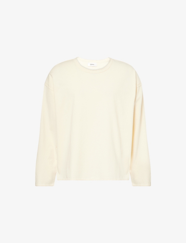 Reversed Long-Sleeve Cotton Top