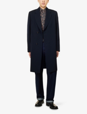 PAUL SMITH: Notch-Lapels Regular-Fit Wool And Cotton Coat