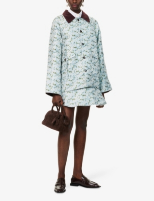 Sister Jane Womens Blue Mist Jacquard Woven Jacket In Multi
