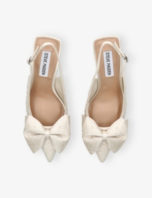 Steve Madden Womens White Neasa Embellished Heels Eur 38/5 Uk In White